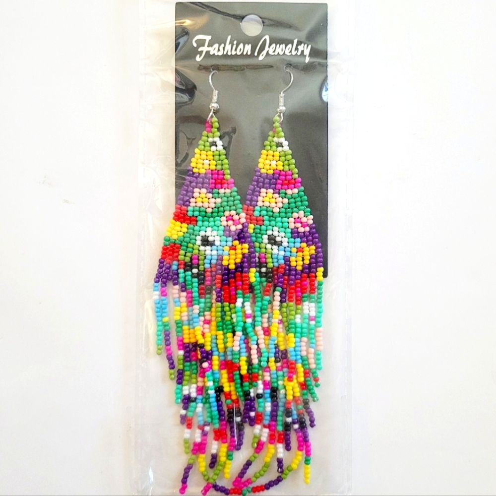 NEW Colorful Beaded Dangle Earrings